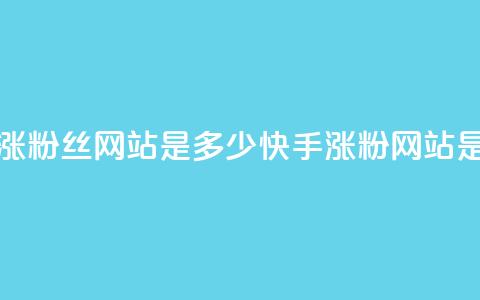 快手涨1000粉丝网站是多少(快手涨粉网站是多少)  第1张