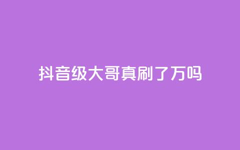 抖音60级大哥真刷了2000万吗,全网最低价游戏辅助卡盟 - 代刷QQ说说浏览量 qq空间业务  第1张