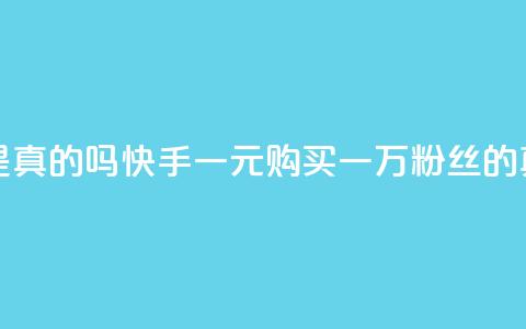 快手一元一万粉丝是真的吗 - 快手一元购买一万粉丝的真实情况揭秘。  第1张