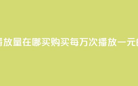 1块钱1w播放量在哪买(购买每万次播放一元的服务)  第1张