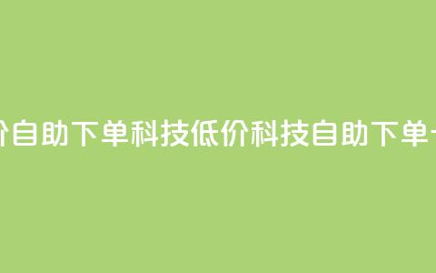 卡盟低价自助下单科技(低价科技自助下单卡盟服务)  第1张