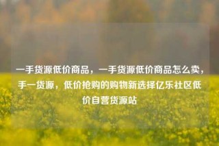 一手货源低价商品，一手货源低价商品怎么卖，手一货源，低价抢购的购物新选择亿乐社区低价自营货源站