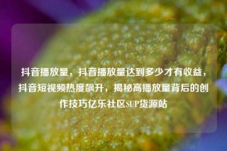 抖音播放量，抖音播放量达到多少才有收益，抖音短视频热度飙升，揭秘高播放量背后的创作技巧亿乐社区SUP货源站