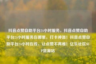 抖音点赞自助平台24小时服务，抖音点赞自助平台24小时服务在哪里，打卡神器！抖音点赞自助平台24小时在线，让点赞不再难！亿乐社区SUP货源站