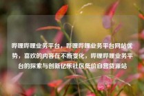 哔哩哔哩业务平台，哔哩哔哩业务平台网站优势，喜欢的内容在不断变化，哔哩哔哩业务平台的探索与创新亿乐社区低价自营货源站