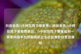 抖音业务24小时在线下单免费，抖音业务24小时在线下单免费低价，24小时在线下单享福利—探索抖音平台的新商机亿乐社区低价自营货源站