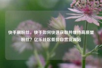 快手刷粉丝，快手如何快速获取并维持高质量粉丝？亿乐社区低价自营货源站