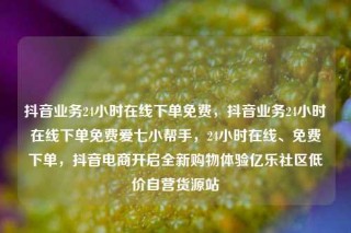 抖音业务24小时在线下单免费，抖音业务24小时在线下单免费爱七小帮手，24小时在线、免费下单，抖音电商开启全新购物体验亿乐社区低价自营货源站