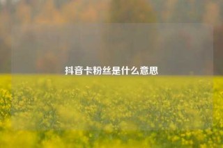 抖音卡粉丝是什么意思