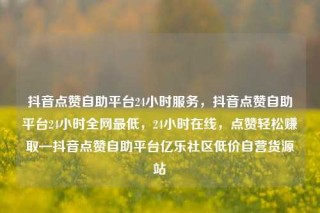 抖音点赞自助平台24小时服务，抖音点赞自助平台24小时全网最低，24小时在线，点赞轻松赚取—抖音点赞自助平台亿乐社区低价自营货源站