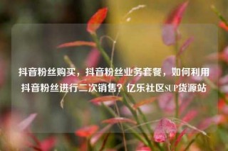 抖音粉丝购买，抖音粉丝业务套餐，如何利用抖音粉丝进行二次销售？亿乐社区SUP货源站