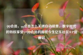 QQ会员，qq会员怎么关闭自动续费，数字时代的特权享受—QQ会员的前世今生亿乐社区SUP货源站
