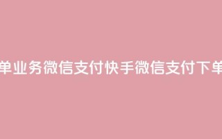 快手24小时下单业务微信支付(快手微信支付下单24小时)