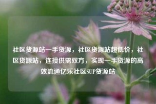 社区货源站一手货源，社区货源站超低价，社区货源站，连接供需双方，实现一手货源的高效流通亿乐社区SUP货源站