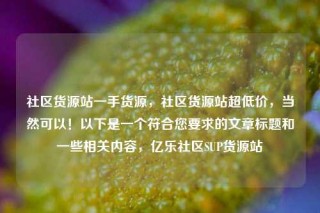 社区货源站一手货源，社区货源站超低价，当然可以！以下是一个符合您要求的文章标题和一些相关内容，亿乐社区SUP货源站