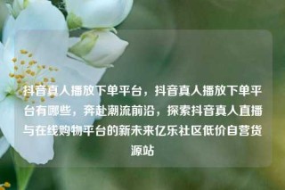 抖音真人播放下单平台，抖音真人播放下单平台有哪些，奔赴潮流前沿，探索抖音真人直播与在线购物平台的新未来亿乐社区低价自营货源站