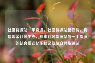 社区货源站一手货源，社区货源站超低价，构建繁荣社区生态，探索社区货源站与一手货源的结合模式亿乐社区低价自营货源站