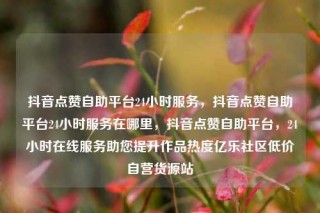 抖音点赞自助平台24小时服务，抖音点赞自助平台24小时服务在哪里，抖音点赞自助平台，24小时在线服务助您提升作品热度亿乐社区低价自营货源站