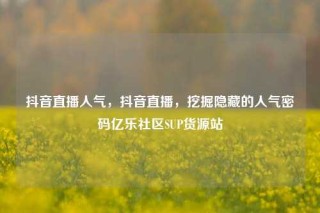 抖音直播人气，抖音直播，挖掘隐藏的人气密码亿乐社区SUP货源站