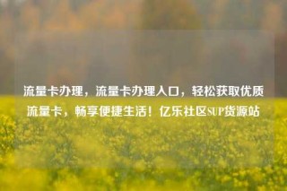 流量卡办理，流量卡办理入口，轻松获取优质流量卡，畅享便捷生活！亿乐社区SUP货源站