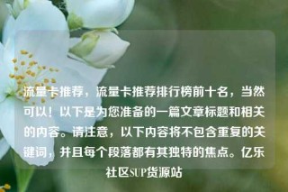 流量卡推荐，流量卡推荐排行榜前十名，当然可以！以下是为您准备的一篇文章标题和相关的内容。请注意，以下内容将不包含重复的关键词，并且每个段落都有其独特的焦点。亿乐社区SUP货源站