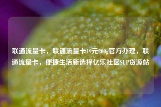 联通流量卡，联通流量卡19元200g官方办理，联通流量卡，便捷生活新选择亿乐社区SUP货源站