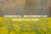 抖音刷播放量平台，揭秘抖音刷播放量平台背后的真相亿乐社区SUP货源站