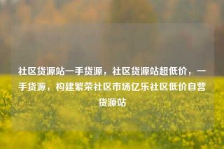 社区货源站一手货源，社区货源站超低价，一手货源，构建繁荣社区市场亿乐社区低价自营货源站
