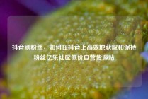抖音刷粉丝，如何在抖音上高效地获取和保持粉丝亿乐社区低价自营货源站