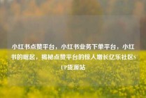 小红书点赞平台，小红书业务下单平台，小红书的崛起，揭秘点赞平台的惊人增长亿乐社区SUP货源站