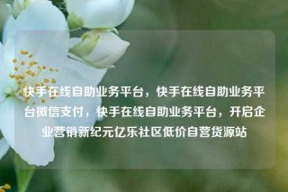 快手在线自助业务平台，快手在线自助业务平台微信支付，快手在线自助业务平台，开启企业营销新纪元亿乐社区低价自营货源站
