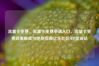 流量卡免费，流量卡免费申请入口，流量卡免费政策解读与使用指南亿乐社区SUP货源站
