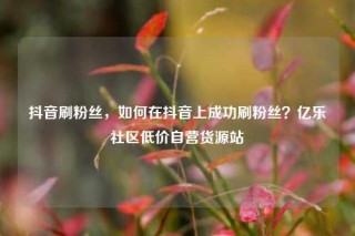 抖音刷粉丝，如何在抖音上成功刷粉丝？亿乐社区低价自营货源站