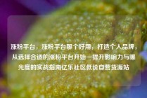 涨粉平台，涨粉平台那个好用，打造个人品牌，从选择合适的涨粉平台开始—提升影响力与曝光度的实战指南亿乐社区低价自营货源站