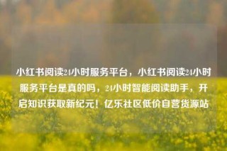 小红书阅读24小时服务平台，小红书阅读24小时服务平台是真的吗，24小时智能阅读助手，开启知识获取新纪元！亿乐社区低价自营货源站