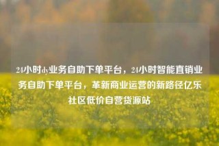 24小时dy业务自助下单平台，24小时智能直销业务自助下单平台，革新商业运营的新路径亿乐社区低价自营货源站