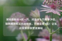 买抖音粉丝10元一万，抖音买十万粉多少钱，如何高效购买抖音粉丝，只需花费10元！亿乐社区低价自营货源站
