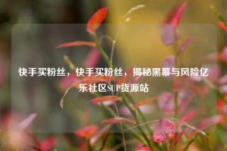 快手买粉丝，快手买粉丝，揭秘黑幕与风险亿乐社区SUP货源站