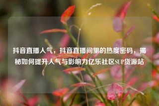 抖音直播人气，抖音直播间里的热度密码，揭秘如何提升人气与影响力亿乐社区SUP货源站