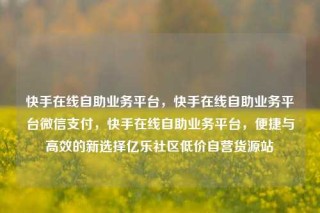快手在线自助业务平台，快手在线自助业务平台微信支付，快手在线自助业务平台，便捷与高效的新选择亿乐社区低价自营货源站
