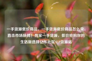 一手货源低价商品，一手货源低价商品怎么卖，直击市场脉搏！独家一手货源，低价抢购你的生活新选择亿乐社区SUP货源站