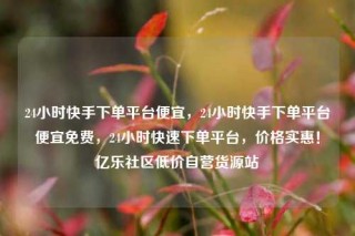 24小时快手下单平台便宜，24小时快手下单平台便宜免费，24小时快速下单平台，价格实惠！亿乐社区低价自营货源站