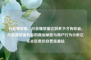 抖音播放量，抖音播放量达到多少才有收益，抖音播放量背后的商业秘密与用户行为分析亿乐社区低价自营货源站
