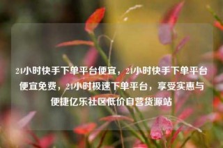 24小时快手下单平台便宜，24小时快手下单平台便宜免费，24小时极速下单平台，享受实惠与便捷亿乐社区低价自营货源站