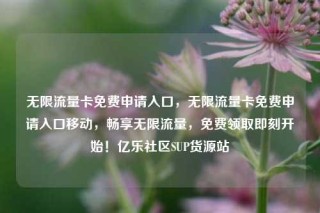 无限流量卡免费申请入口，无限流量卡免费申请入口移动，畅享无限流量，免费领取即刻开始！亿乐社区SUP货源站