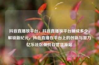 抖音直播放平台，抖音直播放平台抽成多少，解锁新纪元，抖音直播在平台上的创新与潜力亿乐社区低价自营货源站