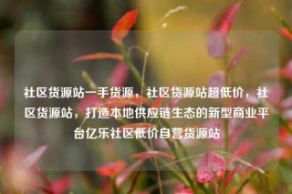 社区货源站一手货源，社区货源站超低价，社区货源站，打造本地供应链生态的新型商业平台亿乐社区低价自营货源站