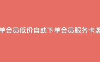 卡盟低价自助下单会员 - 低价自助下单会员服务-卡盟新版上线~