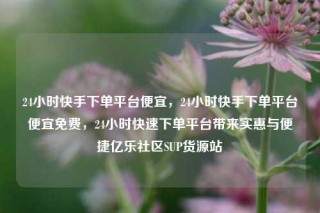 24小时快手下单平台便宜，24小时快手下单平台便宜免费，24小时快速下单平台带来实惠与便捷亿乐社区SUP货源站