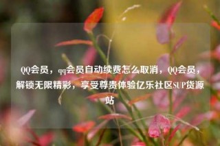QQ会员，qq会员自动续费怎么取消，QQ会员，解锁无限精彩，享受尊贵体验亿乐社区SUP货源站